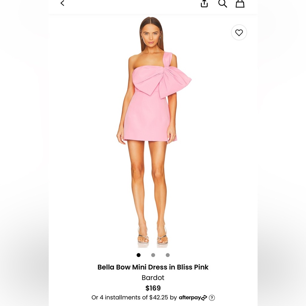 Bardot pink dress with big bow